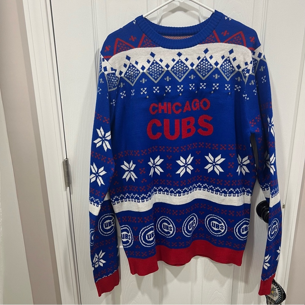 NEW Chicago cubs LED ugly sweater size large